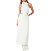 Forever 21 Women’s Denim Midi Slit Skirt(White)