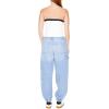 Forever 21 Women’s Denim Utility Cargo Joggers(Light Denim)