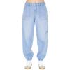 Forever 21 Women’s Denim Utility Cargo Joggers(Light Denim)