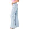 Forever 21 Women’s Distressed Flare Jeans(Light Denim)