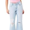 Forever 21 Women’s Distressed Flare Jeans(Light Denim)