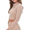 Forever 21 Women’s Embroidered 90s Kid Polo Shirt(Taupe)