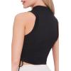 Forever 21 Women’s Embroidered Felt Cute Crop Top(Black)