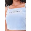 Forever 21 Women’s Embroidered Ice Queen Cropped Cami(Blue)