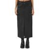 Forever 21 Women’s Faux Leather Maxi Slit Skirt(Black)