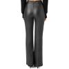 Forever 21 Women’s Faux Leather Straight-Leg Pants(Black)