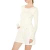 Forever 21 Women’s Fitted Long-sleeve Bodysuit(White)
