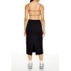 Forever 21 Women’s Fleece Cargo Midi Skirt(Black)