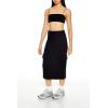Forever 21 Women’s Fleece Cargo Midi Skirt(Black)