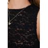 Forever 21 Women’s Floral Lace Scalloped Top(Black)