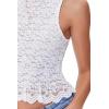 Forever 21 Women’s Floral Lace Scalloped Top(White)