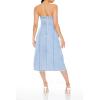 Forever 21 Women’s Frayed Denim Tulip-Hem Midi Dress(Medium Denim)