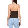 Forever 21 Women’s Halter Top with Graphic Print Casual Trend Style(Brown)