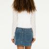 Forever 21 Women’s Lace Tie Front Shrug – Long Sleeve Sheer Cropped Cover-Up with Ruffle Hem(Ivory)