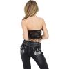 Forever 21 Women’s Lace Tube Top with Pointed Hem and Crochet Detail(Black)