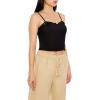Forever 21 Women’s Lace-Trim Rosette Cropped Cami(Black)