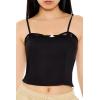 Forever 21 Women’s Lace-Trim Rosette Cropped Cami(Black)