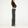 Forever 21 Women’s Long Sleeve Ruched Crop Top(Black)