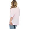 Forever 21 Womens Mesh Oversized Football Tee with Screen Graphics(Pink)