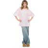 Forever 21 Womens Mesh Oversized Football Tee with Screen Graphics(Pink)