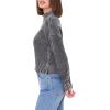 Forever 21 Women’s Mineral Wash Mock Neck Sweater(Charcoal)