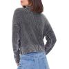 Forever 21 Women’s Mineral Wash Mock Neck Sweater(Charcoal)