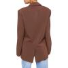 Forever 21 Women’s Notched Double-Breasted Blazer(Chocolate)