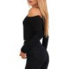 Forever 21 Women’s Off-The-Shoulder Cropped Sweater(Black)
