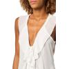 Forever 21 Womens Paulette Top with Ruffle Trim(Ivory)