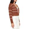 Forever 21 Women’s Pinstriped Cardigan Sweater(Brown)