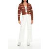 Forever 21 Women’s Pinstriped Cardigan Sweater(Brown)