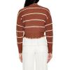Forever 21 Women’s Pinstriped Cardigan Sweater(Brown)