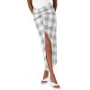Forever 21 Women’s Plaid A-line Maxi Skirt(White)