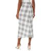 Forever 21 Women’s Plaid A-line Maxi Skirt(White)