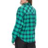 Forever 21 Women’s Plaid Button-Front Flannel Shirt(Green)
