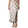 Forever 21 Women’s Plaid Lace-Trim Maxi Skirt(White)