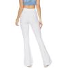 Forever 21 Women’s Pointelle High-Rise Flare Pants(White)