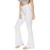 Forever 21 Women’s Pointelle High-Rise Flare Pants(White)