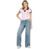 Forever 21 Womens Polo Tee with Embroidery(Pink)