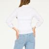 Forever 21 Women’s Poplin Button-Down Long Sleeve Shirt Collared Top with Self-Tie Back(White)