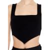 Forever 21 Women’s Ribbed Sweater-Knit Crop Top(Black)