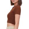 Forever 21 Women’s Ribbed Sweater-Knit Crop Top(Carob)