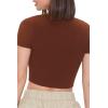 Forever 21 Women’s Ribbed Sweater-Knit Crop Top(Carob)