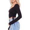 Forever 21 Women’s Ruched Drawstring Crop Top(Black)