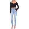 Forever 21 Women’s Ruched Drawstring Crop Top(Black)