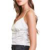 Forever 21 Women’s Ruched Satin Crisscross Cami(Beige)