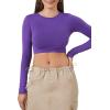Forever 21 Women’s Seamless Crop Top(Purple)