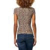 Forever 21 Womens Short Sleeve Crew Neck Yummy T Shirt with Hourglass Waist(Leopard)