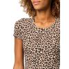Forever 21 Womens Short Sleeve Crew Neck Yummy T Shirt with Hourglass Waist(Leopard)