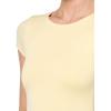 Forever 21 Womens Short Sleeve Crew Neck Yummy T Shirt with Hourglass Waist(Yellow)